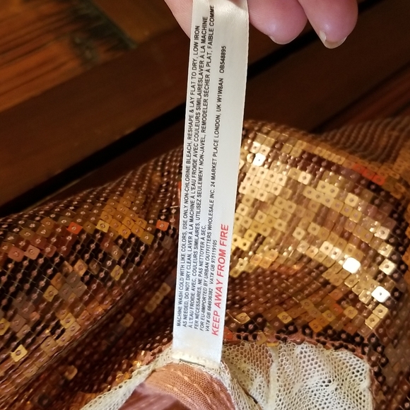 Free People Rosegold sequin camisole top womens M/L - Picture 5 of 5